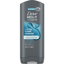 Dove Men Care Clean Comfort Hydratant 532ML bottle with blue and gray packaging.