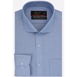 Blue Self Textured Formal Shirt