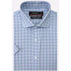 Blue Check Formal Shirt (Half Sleeves)
