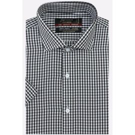 Black Gingham Check Formal Shirt (Half Sleeves)