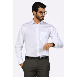 White Textured Formal Shirt