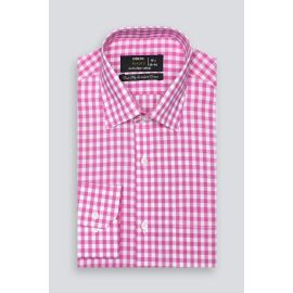Purple Gingham Check Formal Shirt