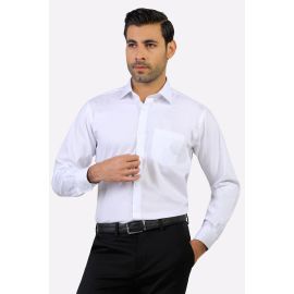 White Textured Formal Shirt