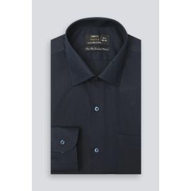 Navy Blue Stripe Textured Formal Shirt