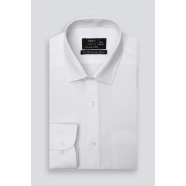 White Stripe Textured Formal Shirt