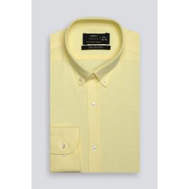 Yellow Textured Formal Shirt
