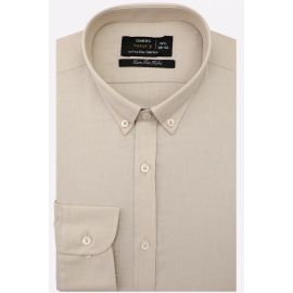 Cream Self Textured Formal Shirt