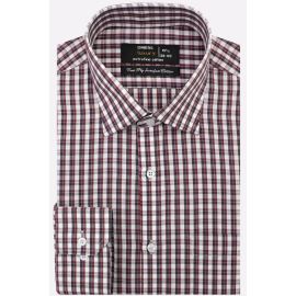 Maroon Tattersall Check Formal Shirt