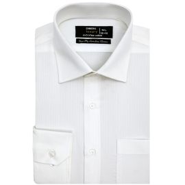 Off White Stripe Textured Formal Shirt