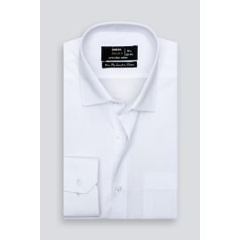 White Textured Formal Shirt