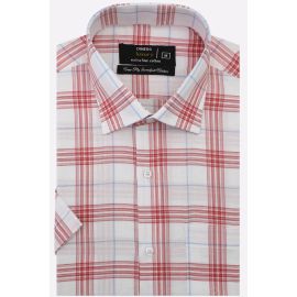 Red Check Formal Shirt (Half Sleeves)