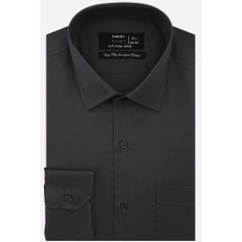 Dark Grey Self Textured Formal Shirt