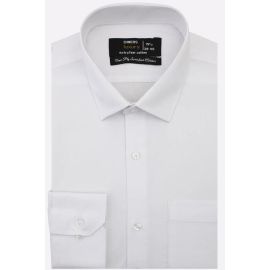 White Self Textured Formal Shirt