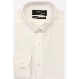 White Self Textured Formal Shirt