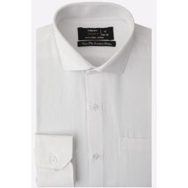 White Hairline Stripe Formal Shirt