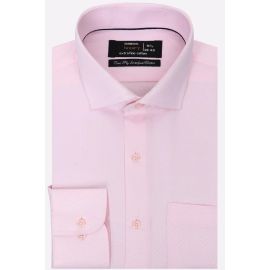 Pink Self Textured Formal Shirt