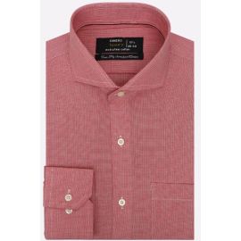 Red Self Textured Formal Shirt