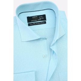 Sky Blue Houndstooth Check Formal Shirt