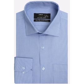 Blue Houndstooth Check Formal Shirt