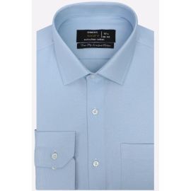 Sky Blue Self Textured Formal Shirt