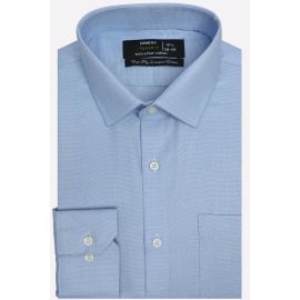 Sky Blue Self Textured Formal Shirt
