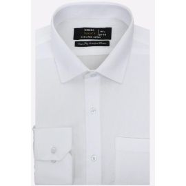 White Self Textured Formal Shirt