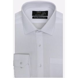 White Self Textured Formal Shirt