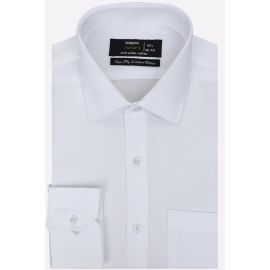 White Self Textured Formal Shirt