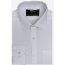 White Self Textured Formal Shirt