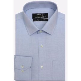 Sky Blue Self Textured Formal Shirt