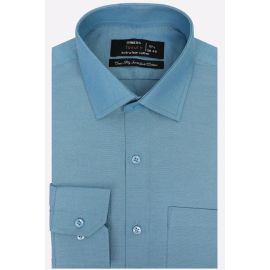 Blue Self Textured Formal Shirt