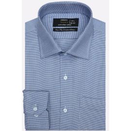 Blue Self Textured Formal Shirt