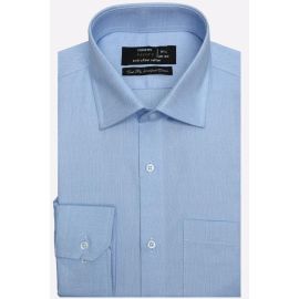 Blue Self Textured Formal Shirt