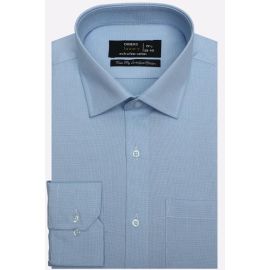 Blue Self Textured Formal Shirt