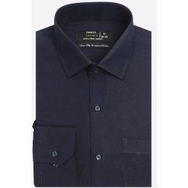 Navy Blue Self Textured Formal Shirt