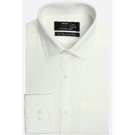 White Self Textured Formal Shirt