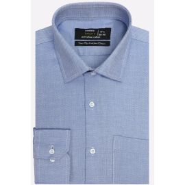 Blue Self Textured Formal Shirt