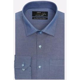 Blue Self Textured Formal Shirt