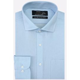 Sky Blue Self Textured Formal Shirt