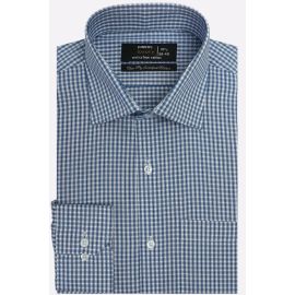 Blue Mini Check Formal Shirt
