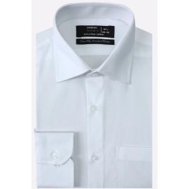 White Self Textured Formal Shirt