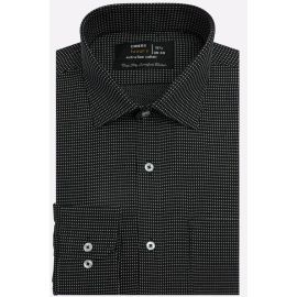 Black Micro Print Formal Shirt