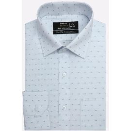 Blue Self Design Formal Shirt
