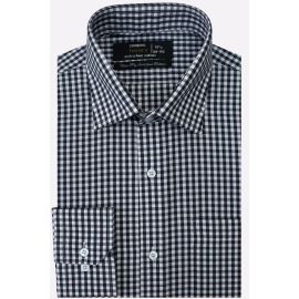 N-blue Check Formal Shirt