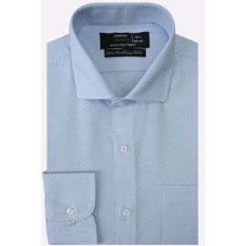 Sky Blue Self Textured Formal Shirt