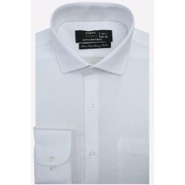 Textured White Formal Shirt