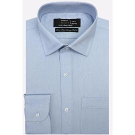 Textured Sky Blue Formal Shirt