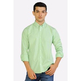 Light Green Mini-Check Casual Shirt