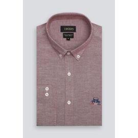 Maroon Self Textured Casual Shirt