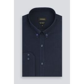 Navy Blue Plain Casual Shirt